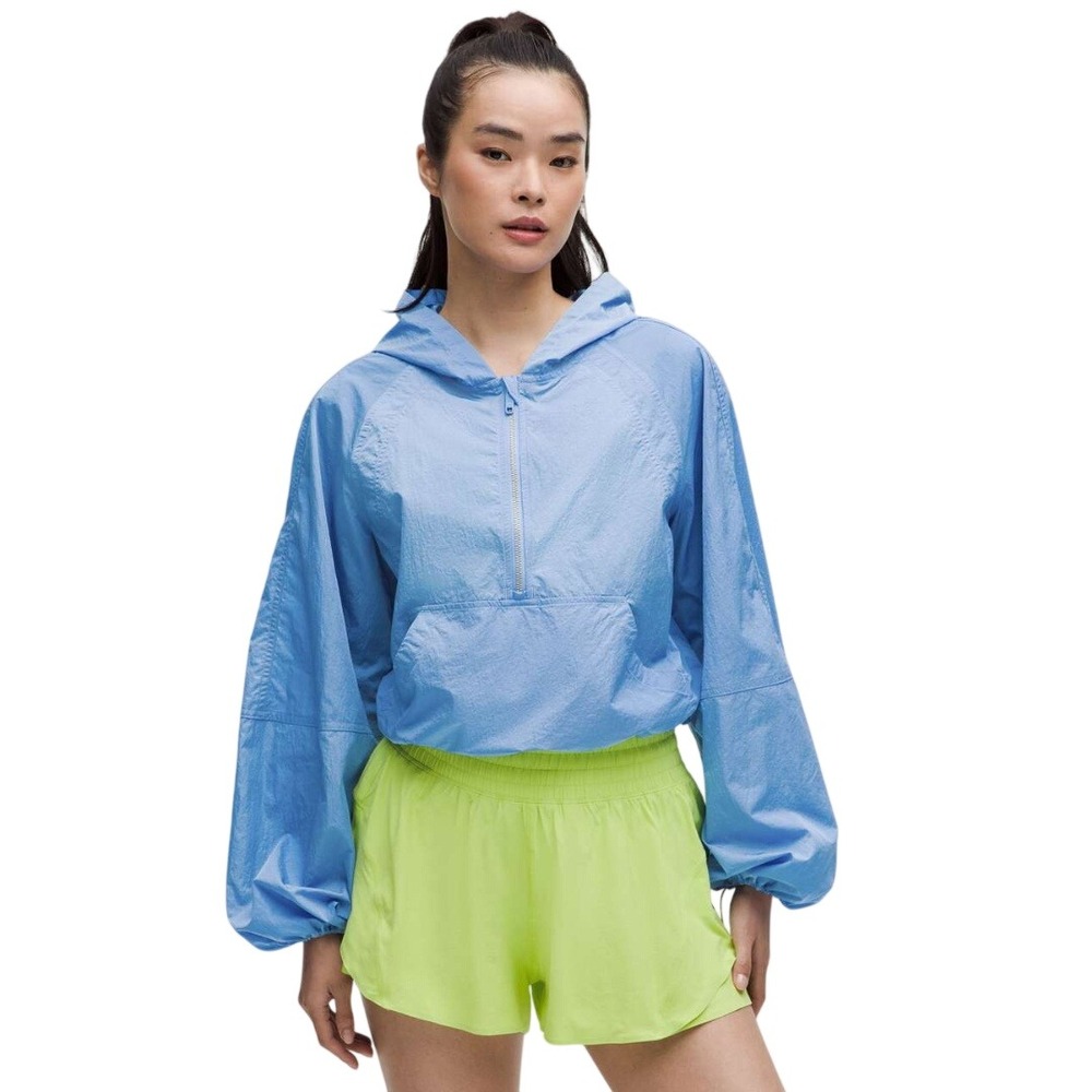 Lululemon Women's Pool Party Blue Scuba Cropped Anorak Jacket Size 2